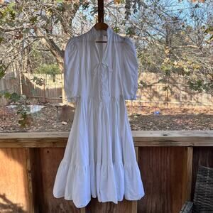 Karen Alexander Neiman Marcus Women's Vintage White Midi Dress Size 8- RARE!